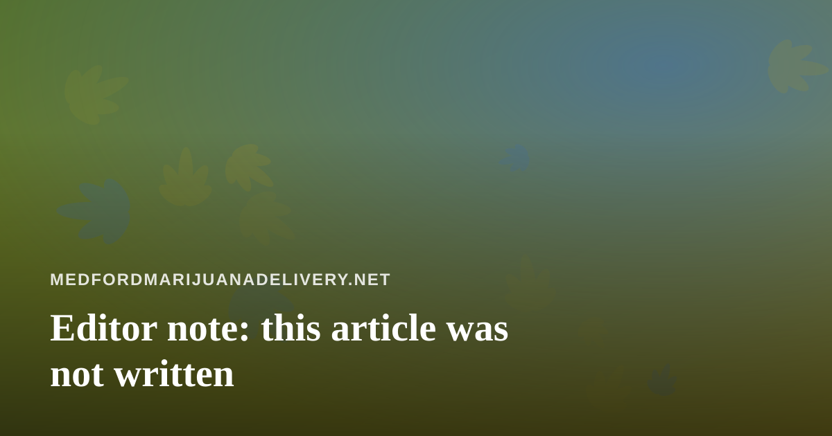 Editor note: this article was not written