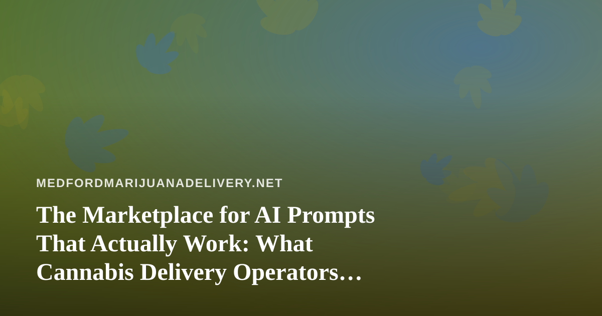 The Marketplace for AI Prompts That Actually Work: What Cannabis Delivery Operators Should Know
