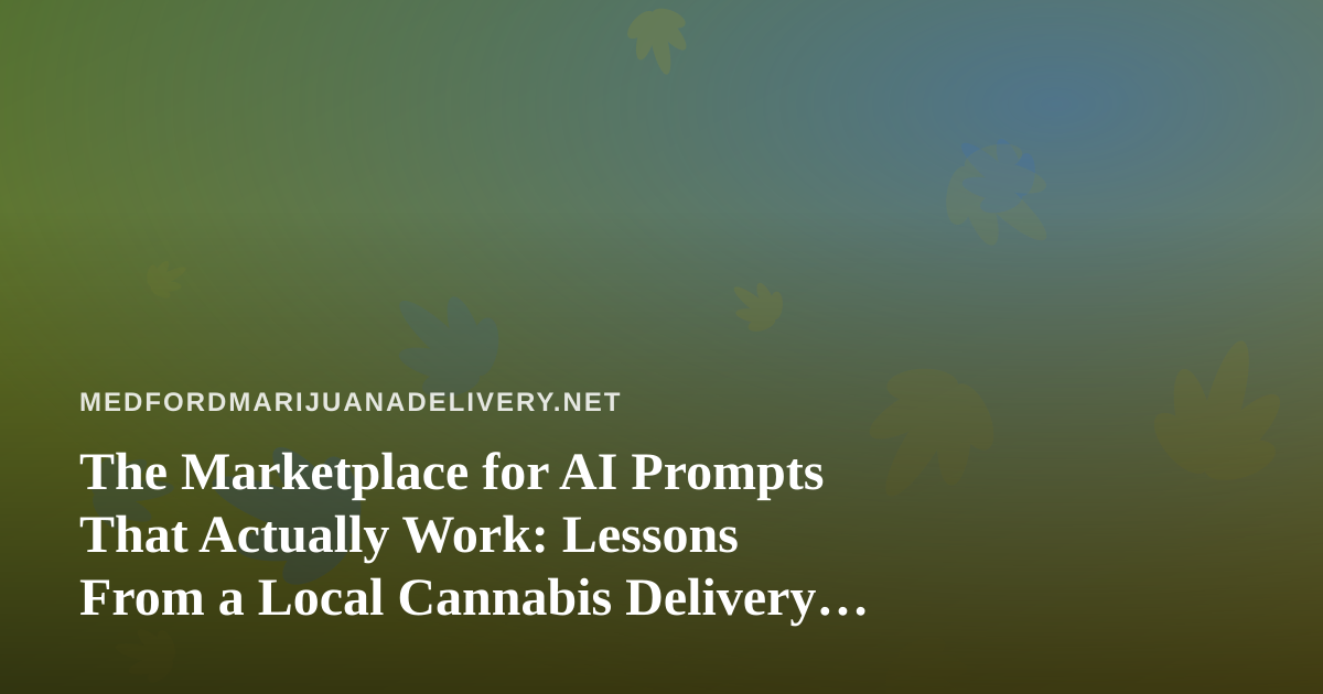 The Marketplace for AI Prompts That Actually Work: Lessons From a Local Cannabis Delivery Team