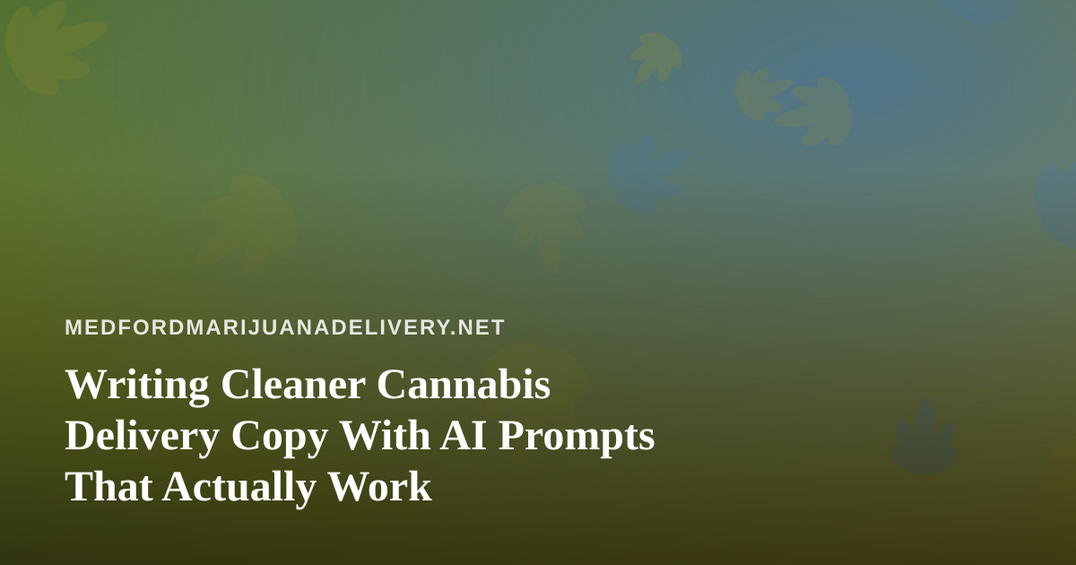 Writing Cleaner Cannabis Delivery Copy With AI Prompts That Actually Work